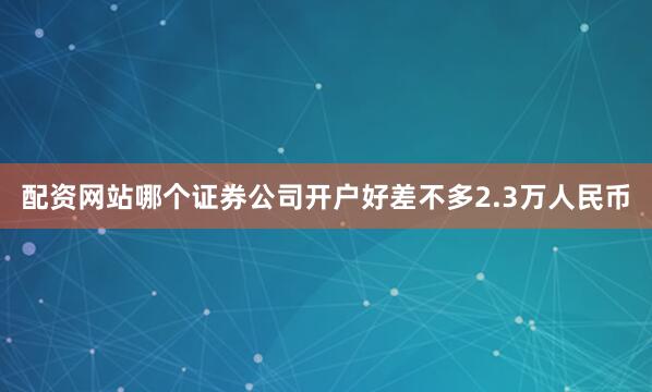 配资网站哪个证券公司开户好差不多2.3万人民币
